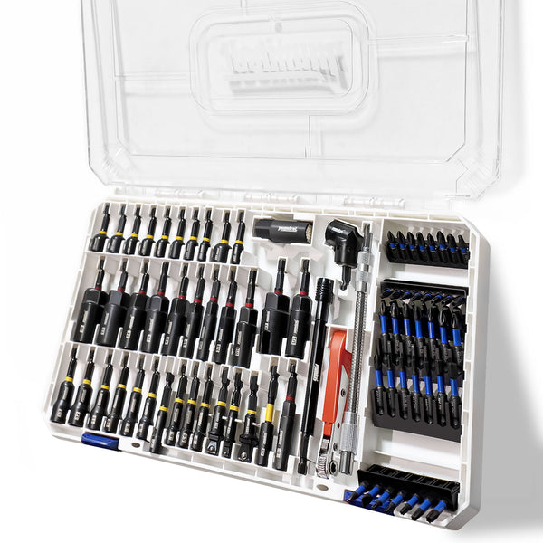 86-PCS Magnetic Impact Nut Driver Set with SAE & Metric Deep Sockets, Ratcheting Screwdriver, Universal Socket, Wing Nut Driver, Extensions & Power Bits - Professional Tool Kit for Mechanics & DIY