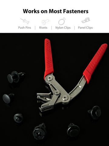 Car Clip Pliers, Clip Removal Tool, Heavy-Duty 17-4 Stainless Steel Push Pin Pliers for Automotive Plastic Rivets, Trim & Door Panel, Damage-Free Disassembly Tool for Mechanics