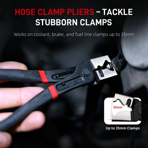 5-in-1 Automotive Electrical Disconnect Pliers Kit, 60° & 90° Angled Wire Connector Removal Tool Set with Terminal Pin Extractor and Hose Clamp Pliers, Damage-Free Release for Car, Truck, SUV