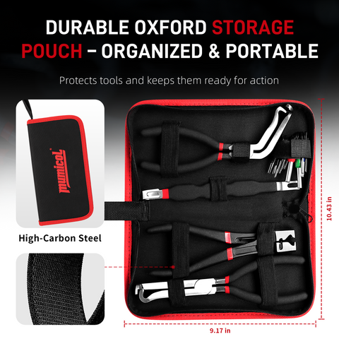 5-in-1 Automotive Electrical Disconnect Pliers Kit, 60° & 90° Angled Wire Connector Removal Tool Set with Terminal Pin Extractor and Hose Clamp Pliers, Damage-Free Release for Car, Truck, SUV
