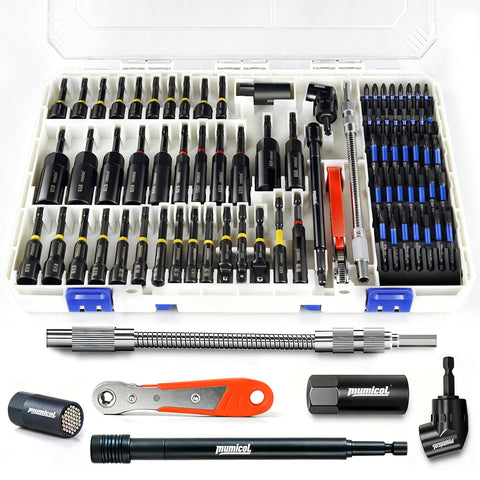 86-PCS Magnetic Impact Nut Driver Set with SAE & Metric Deep Sockets, Ratcheting Screwdriver, Universal Socket, Wing Nut Driver, Extensions & Power Bits - Professional Tool Kit for Mechanics & DIY