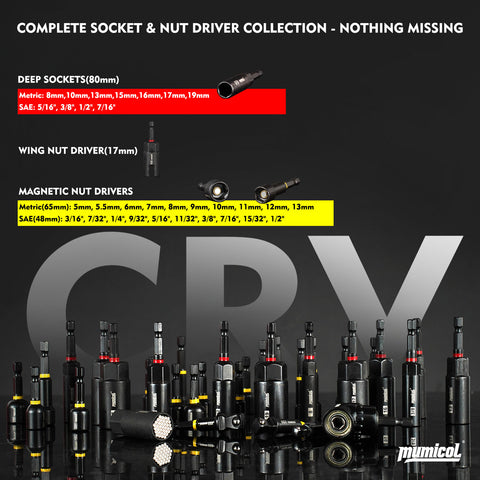 86-PCS Magnetic Impact Nut Driver Set with SAE & Metric Deep Sockets, Ratcheting Screwdriver, Universal Socket, Wing Nut Driver, Extensions & Power Bits - Professional Tool Kit for Mechanics & DIY