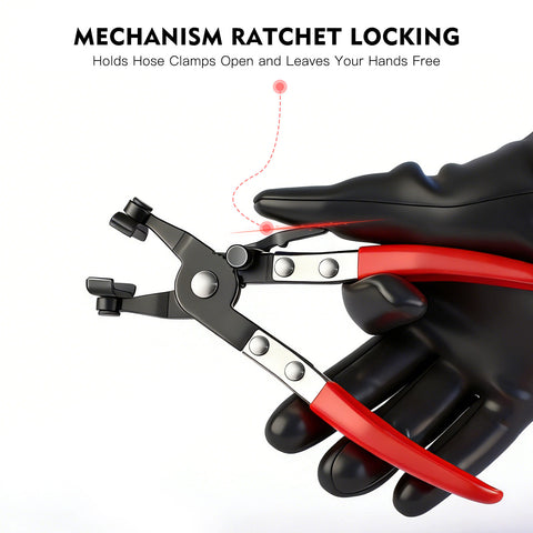 9PCS Hose Clamp Pliers Set, Locking Long Reach Hose Clamp Tool for Automotive, Flexible Wire Radiator Coolant Heater Hose Removal Pliers with Case for DIY Home Use